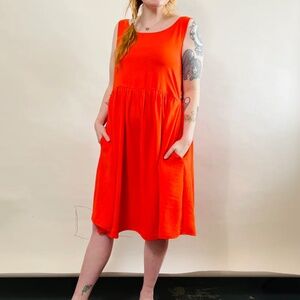 Altar Houseline Red Poppy Meredith Midi Dress